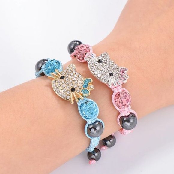 Handmade Hello Kitty Kids Braided Bracelet - Pink - Picture 2 of 9